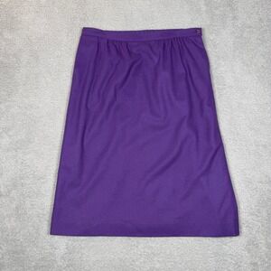 Vintage Pendleton Purple Virgin Wool Midi A-Line Skirt Pockets Size 18 Made USA
